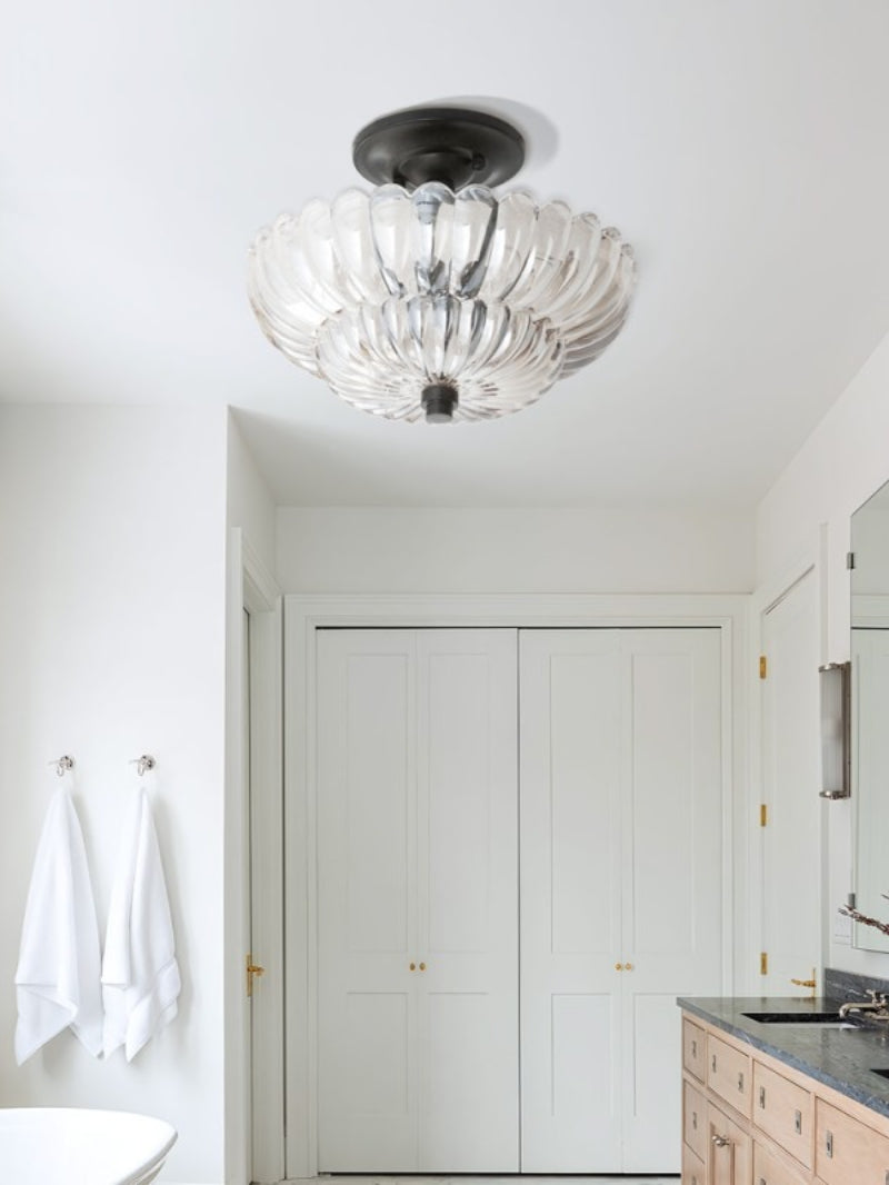 Vintage Glass Double Layer Floral Ceiling Lamp