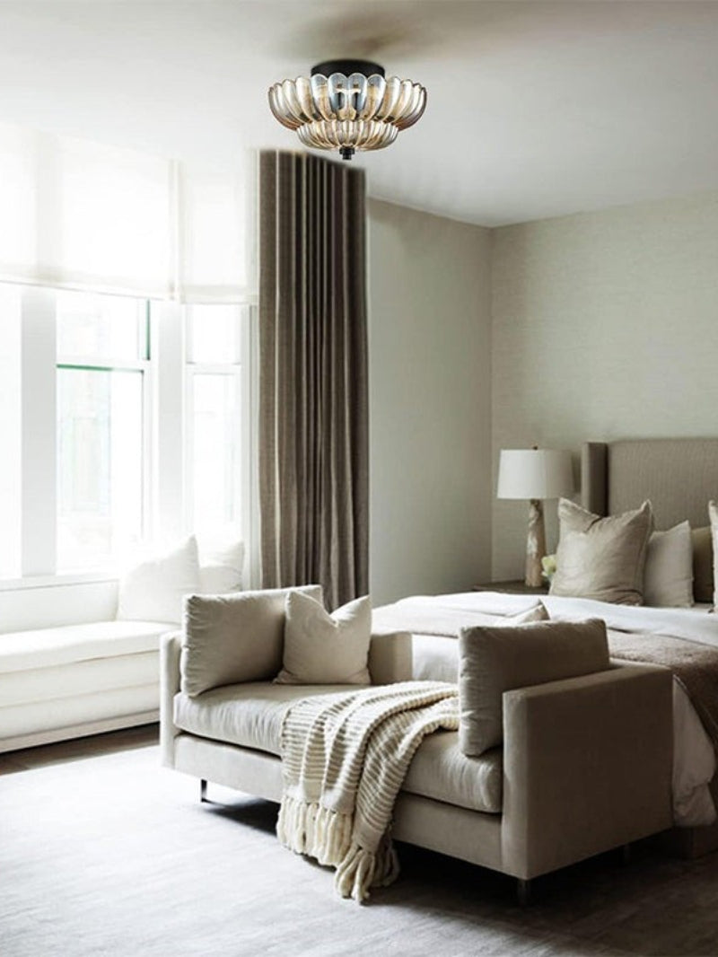 Vintage Glass Double Layer Floral Ceiling Lamp