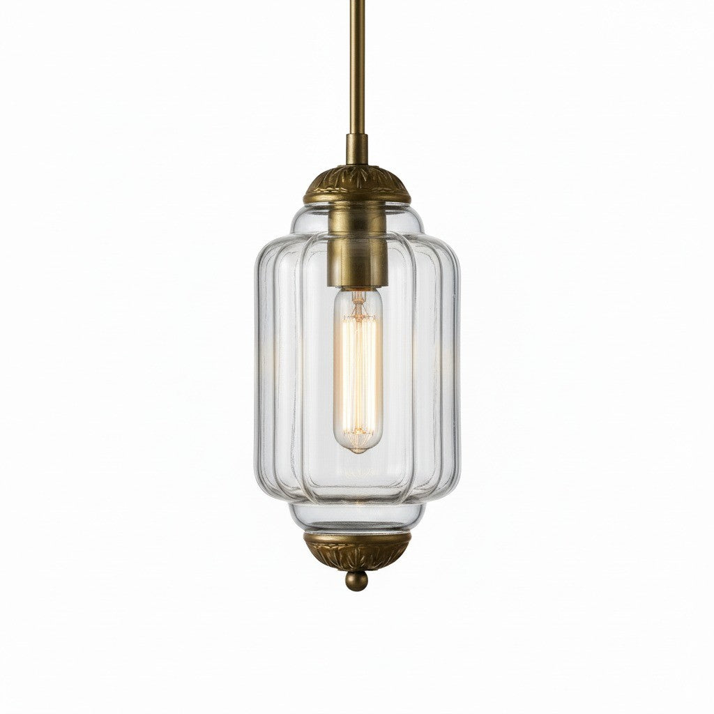 Eloise Simple Glass Irregular Lantern Pendant Lamp