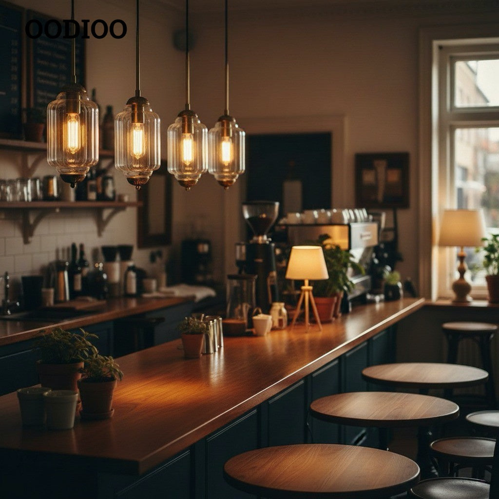 Eloise Simple Glass Irregular Lantern Pendant Lamp