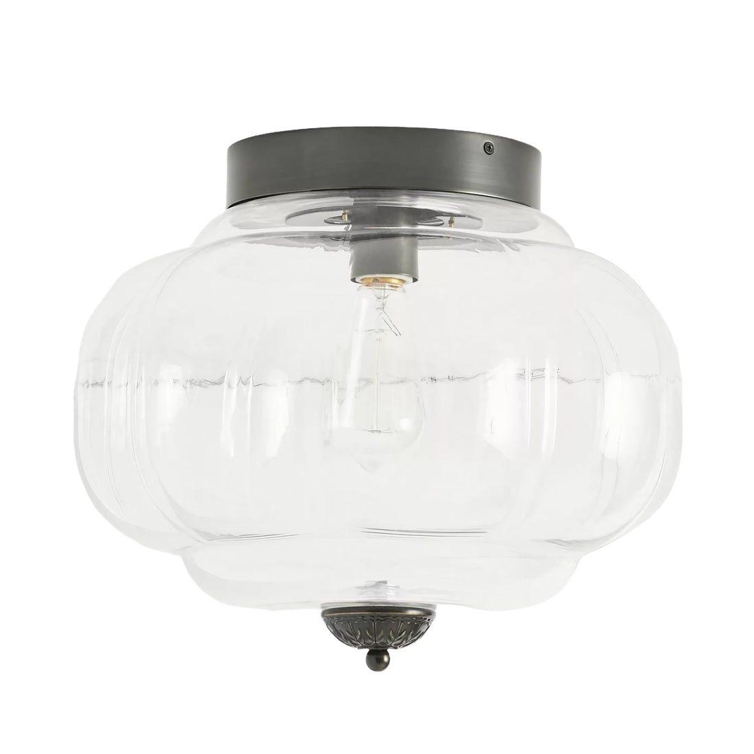 Eloise Retro Milk Glass Semi Flush Mount Ceiling Light