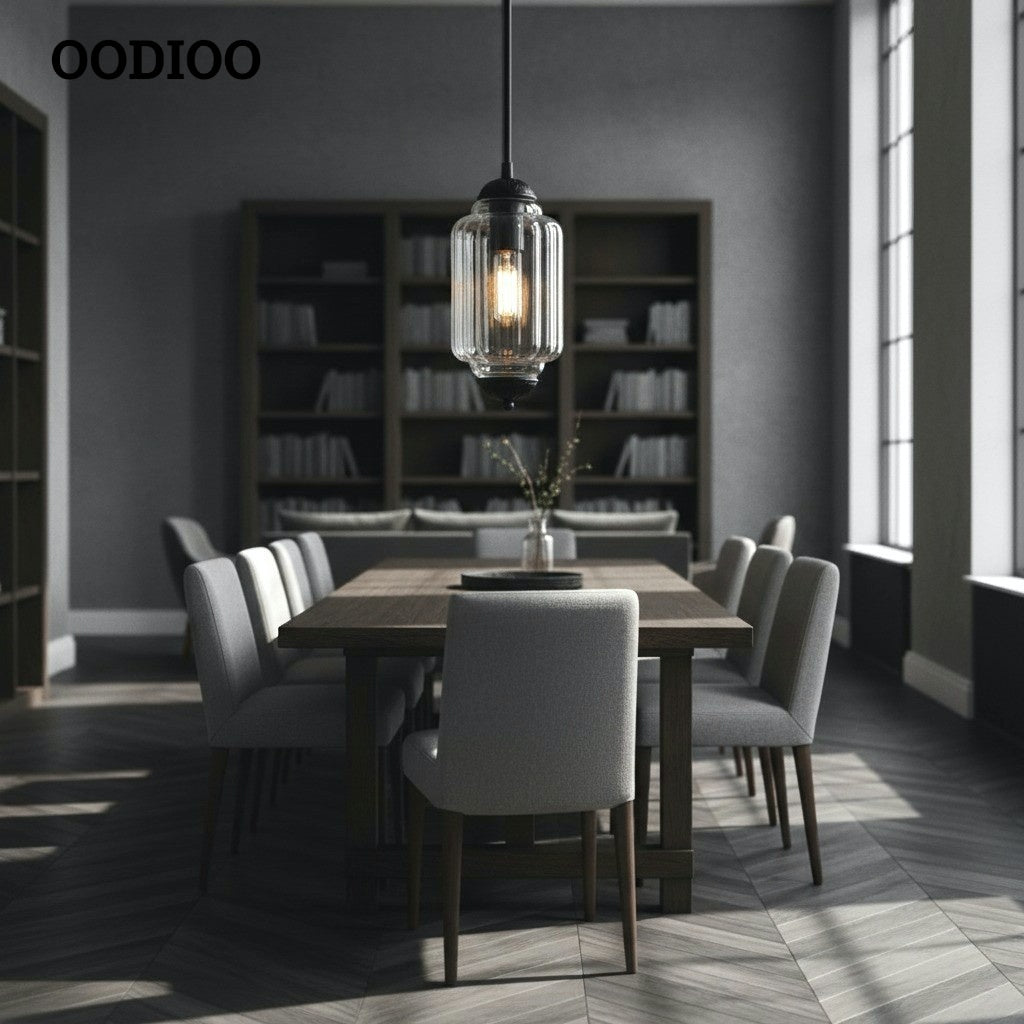 Eloise Simple Glass Irregular Lantern Pendant Lamp