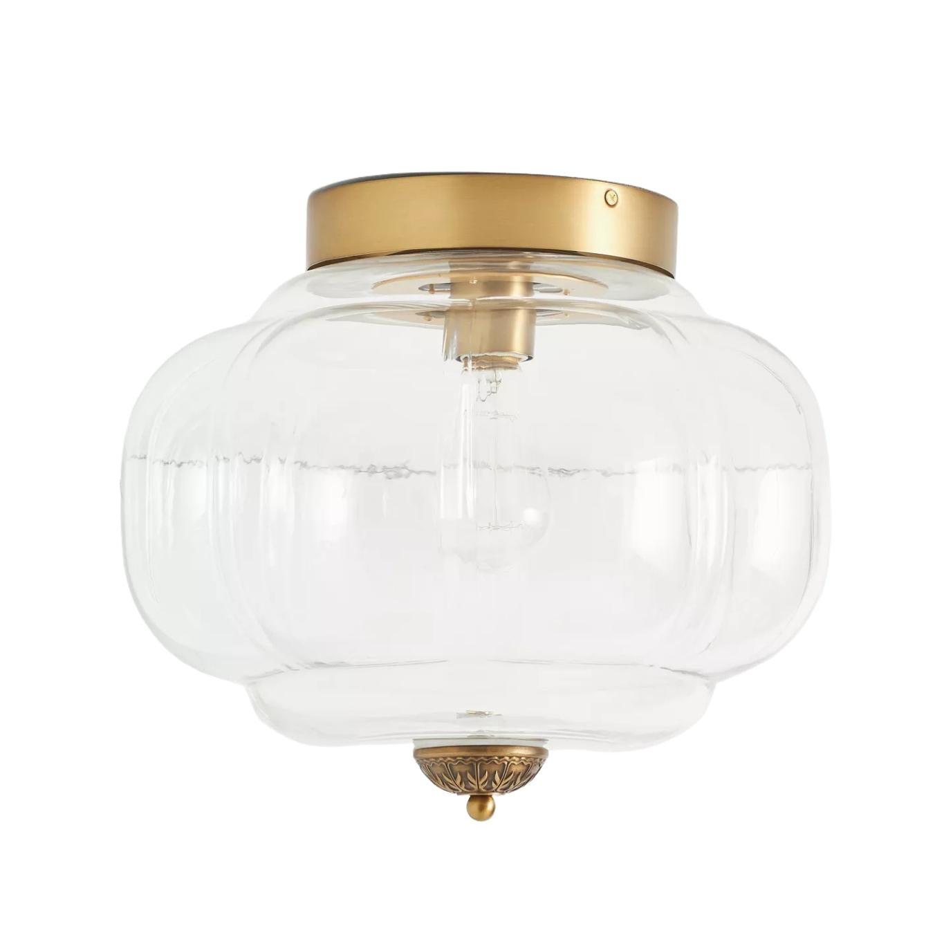 Eloise Retro Milk Glass Semi Flush Mount Ceiling Light