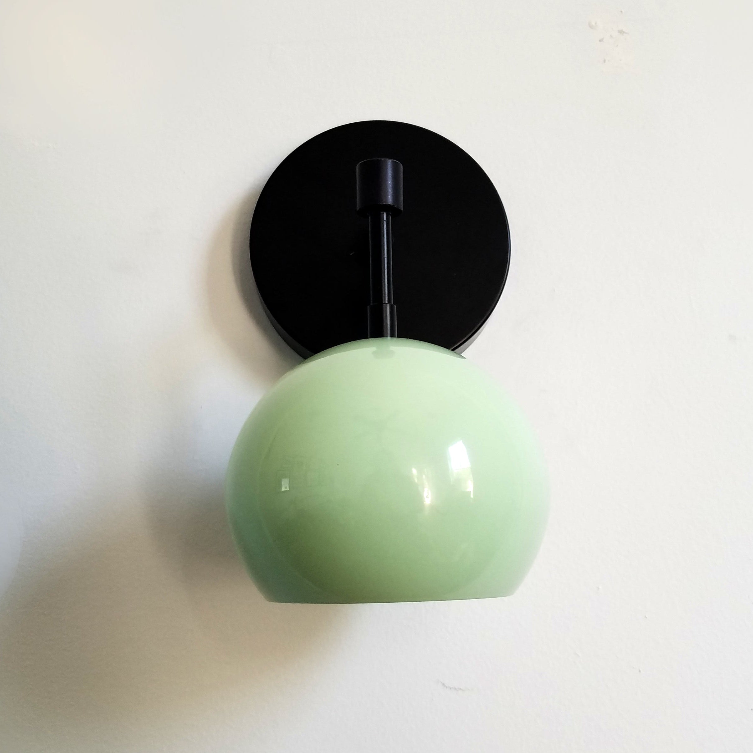 Vintage Inspired Spring Green Globe Wall Sconce