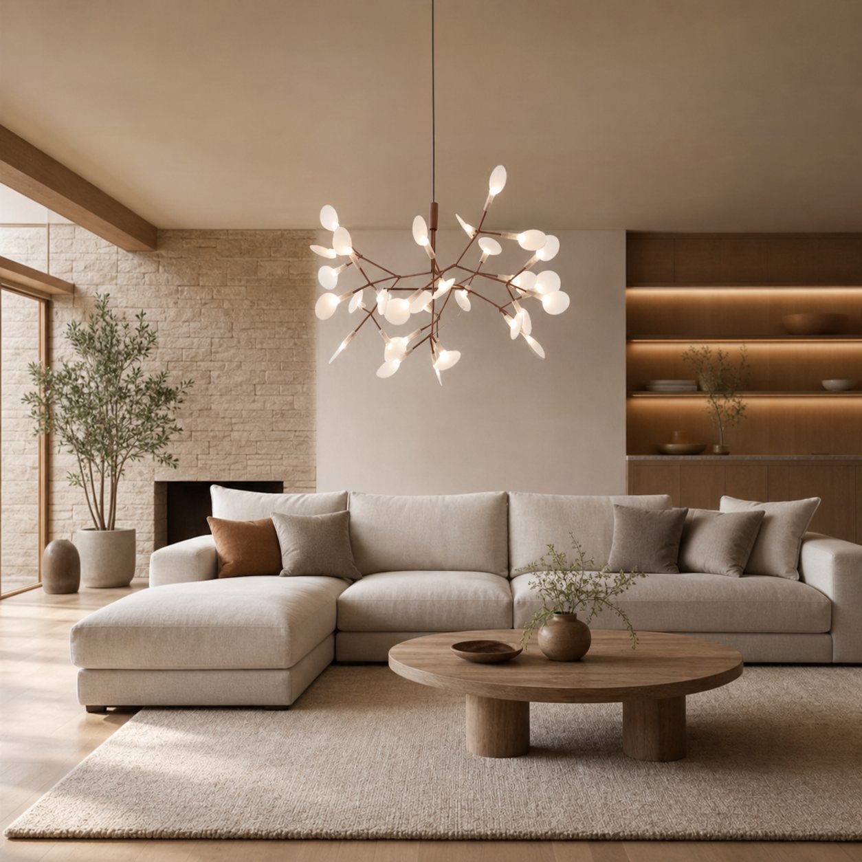 Floresta Artistic Chandelier – Organic Design with Metal and Acrylic for Contemporary Spaces N66