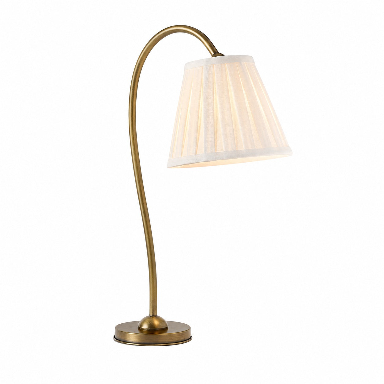 Luvora Brass Table Lamp - Textured Pleated Shade Light in Farmhouse Style