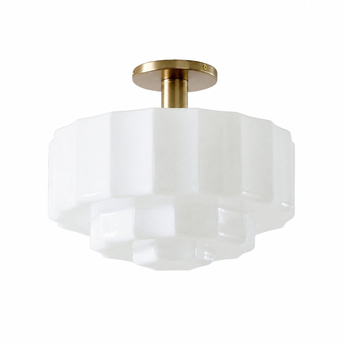 Vexrona Tiered Glass Shade Flush Mount – Contemporary Lighting for Bedrooms and Hallways