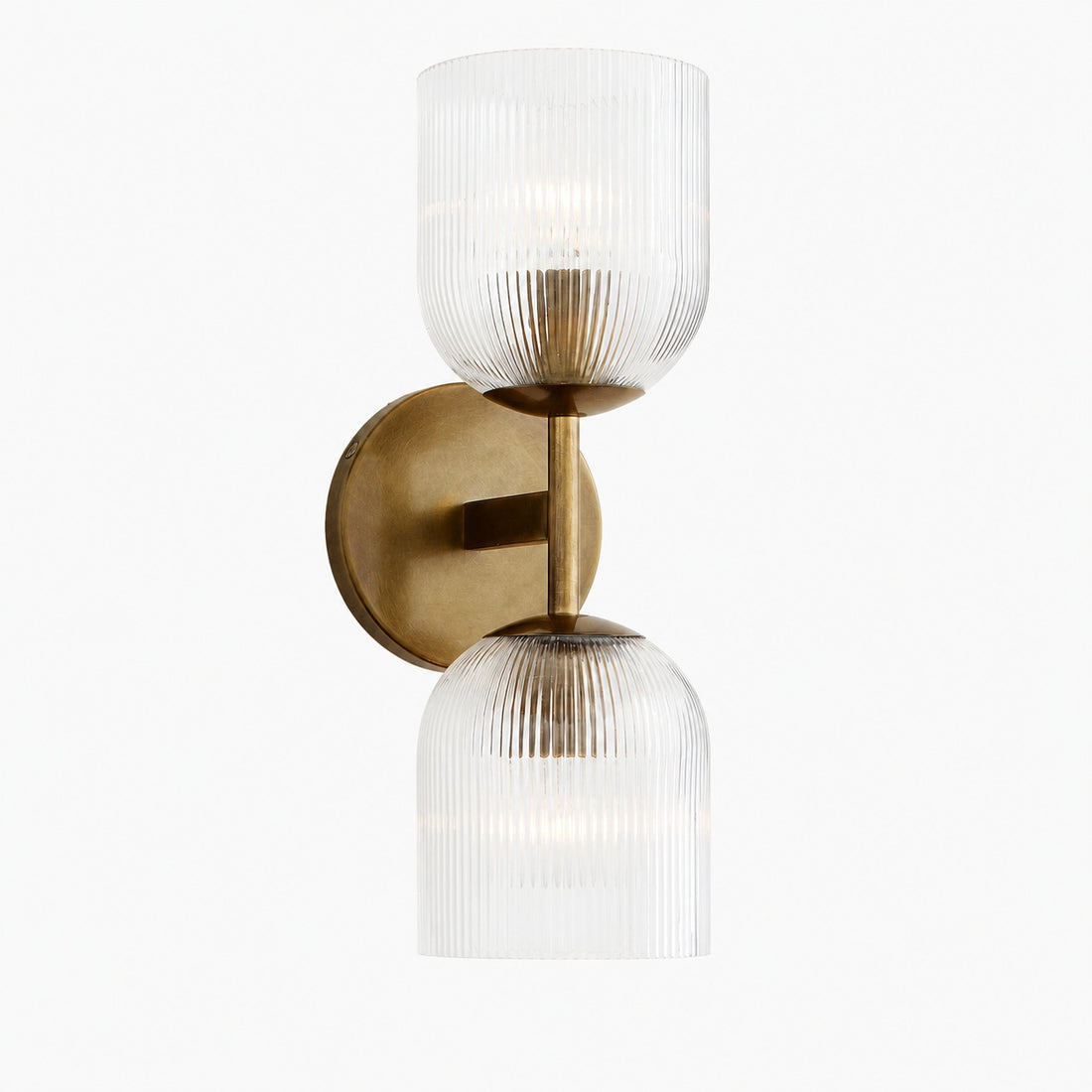 Bravira Ribbed Glass Sconce - Metal Wall Light with Clear Glass Shade