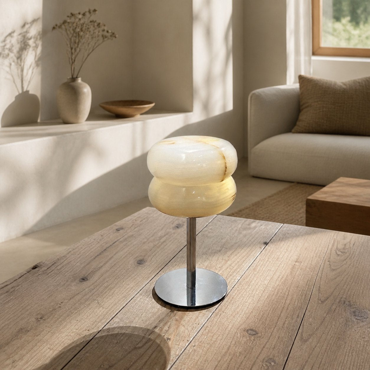 Jade Donut Table Lamp