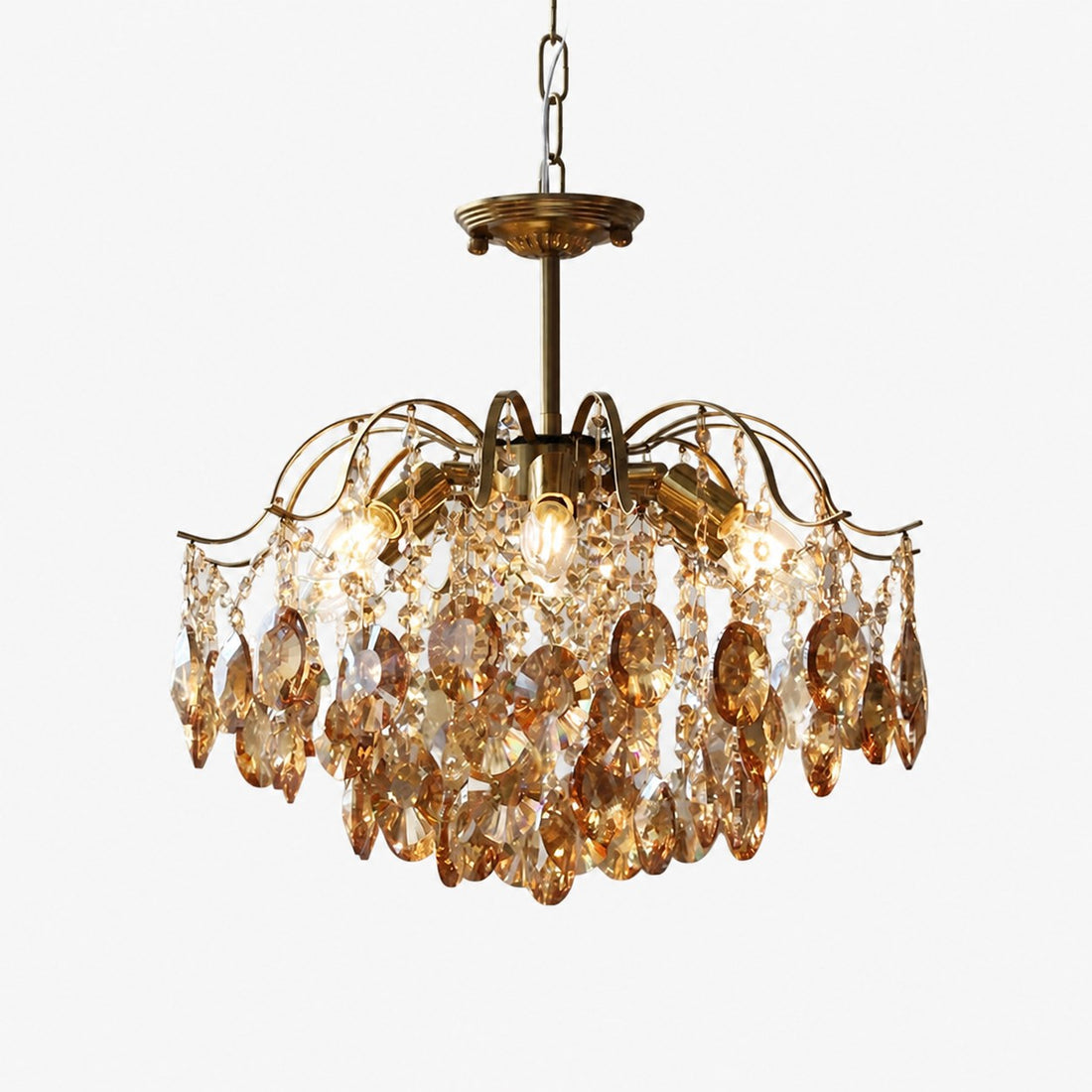 Vintage Sumptuous Teardrop Crystal Chandelier