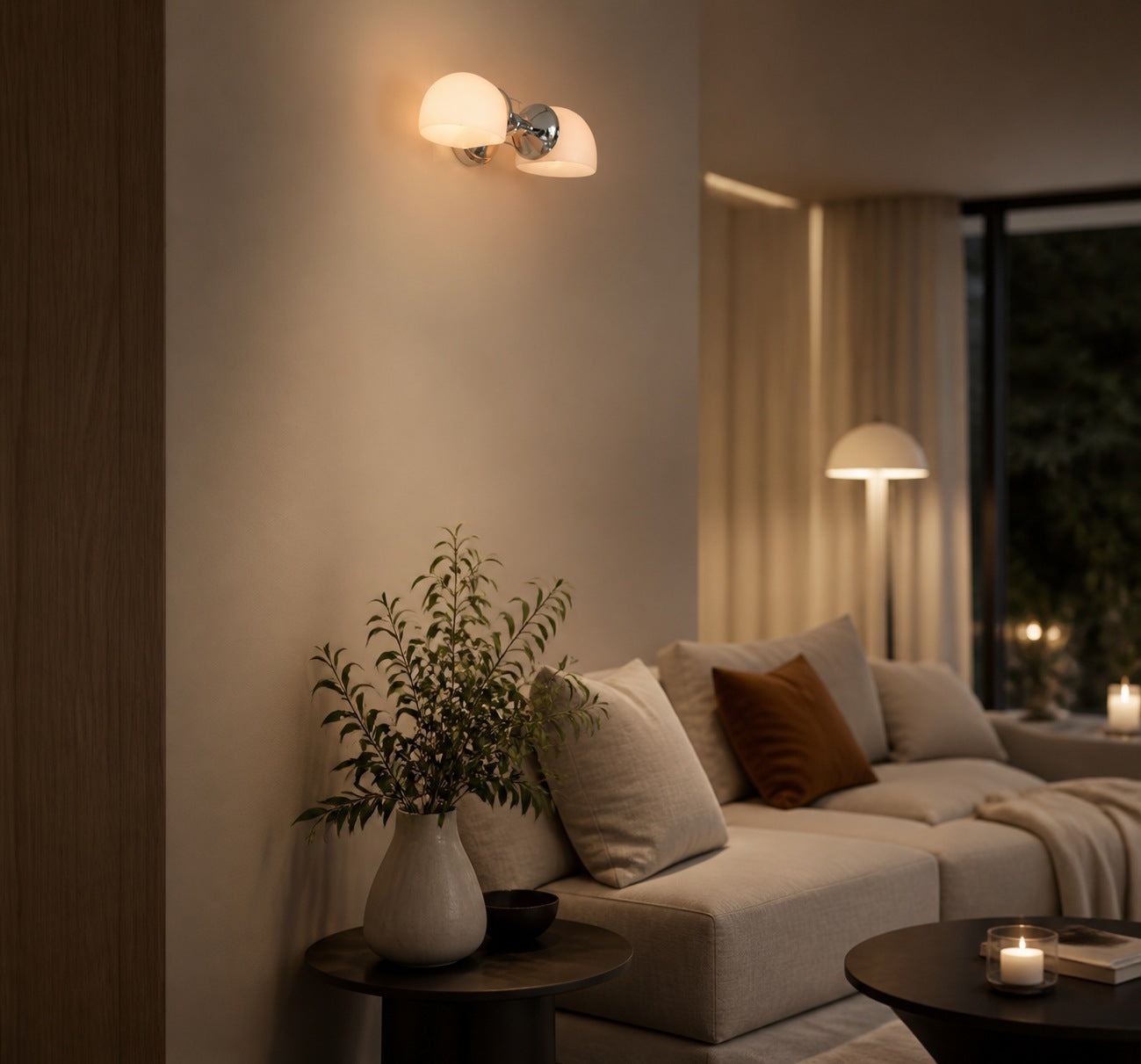 Modern Mercer Double Horizontal Metal Wall Sconce