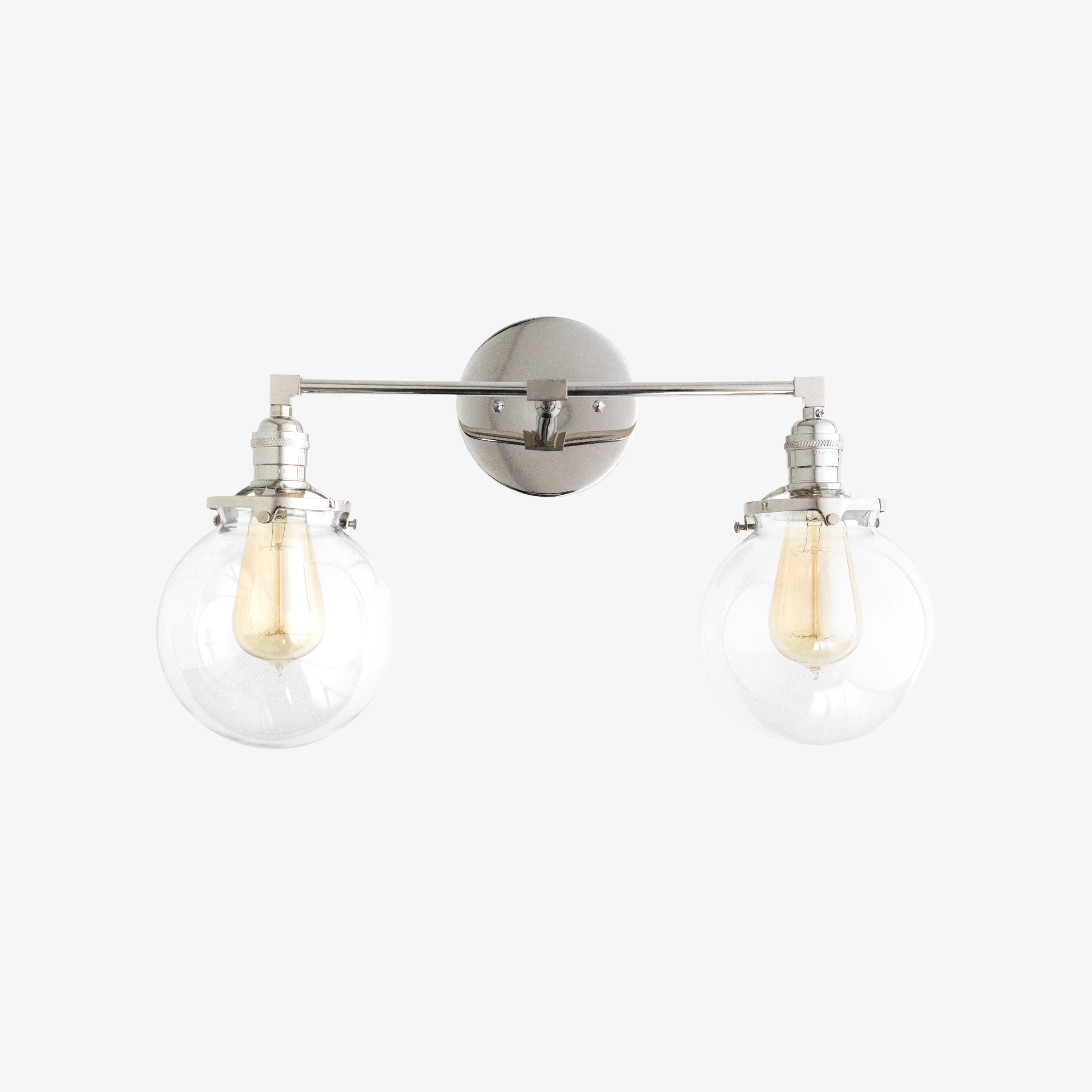 Lumio Globe Glass Globe Vanity Light - Modern Two Light Bathroom Sconce