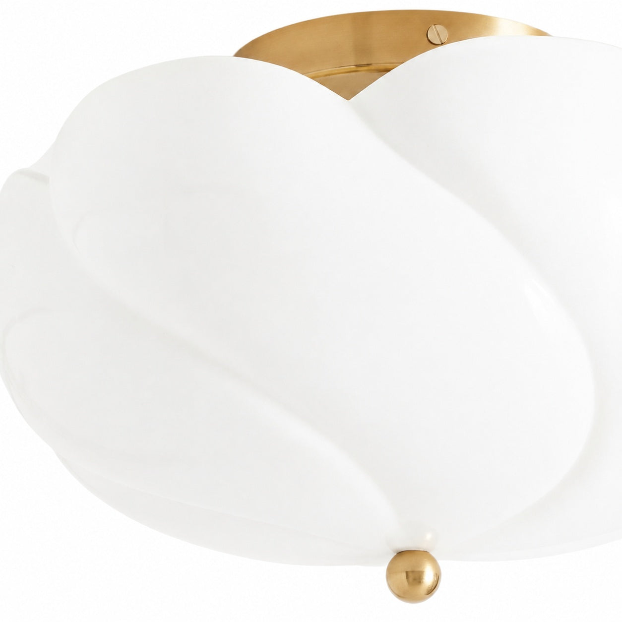 Modo Ceiling Light –Minimalist Glass Shade with Sleek Brass Frame for Dining Room or Office