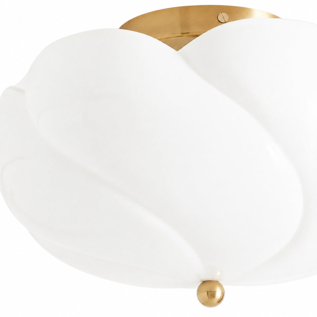 Modo Ceiling Light –Minimalist Glass Shade with Sleek Brass Frame for Dining Room or Office