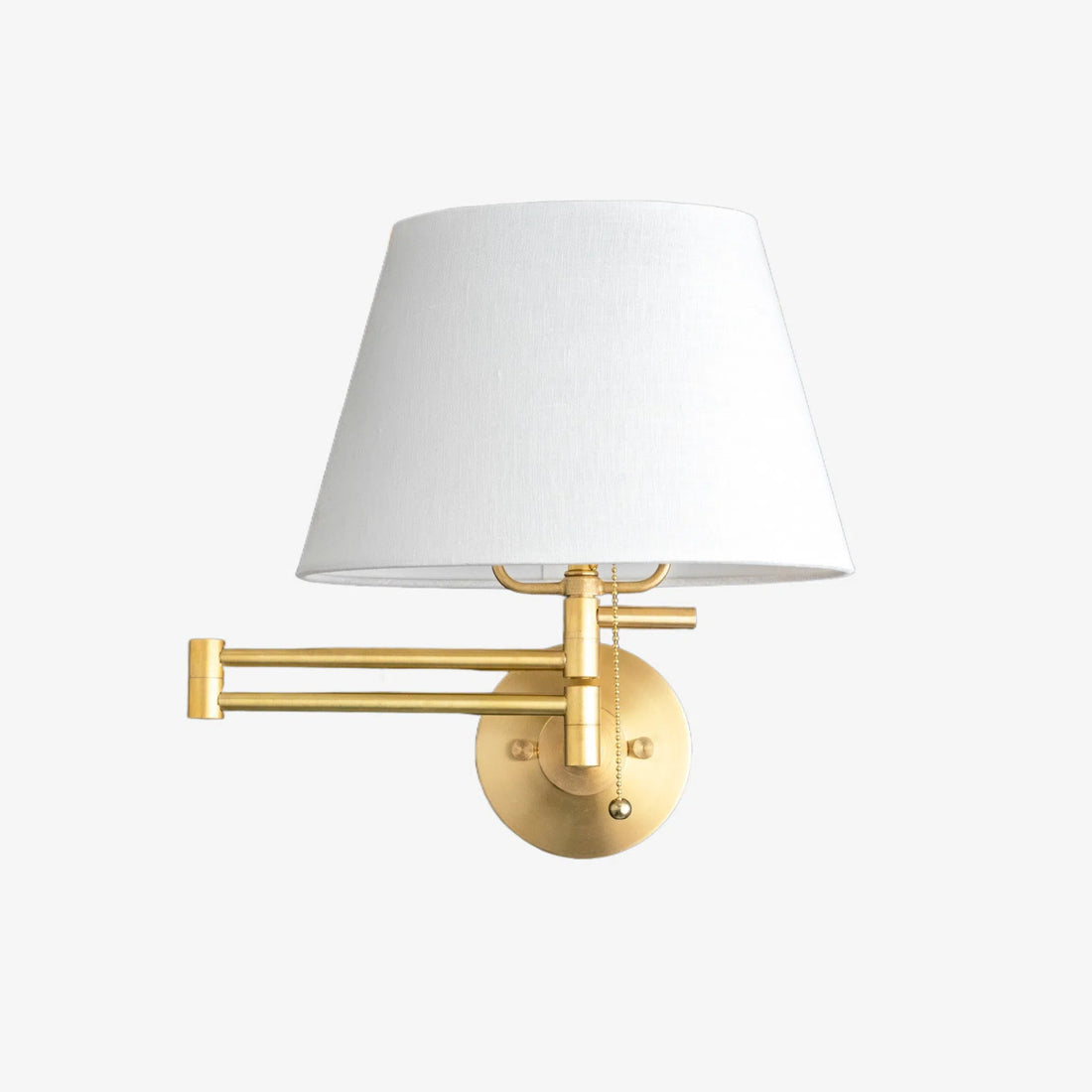 Ornato Luxe Brass Schoolhouse Sconce - Art Deco Wall Light with White Glass Shade