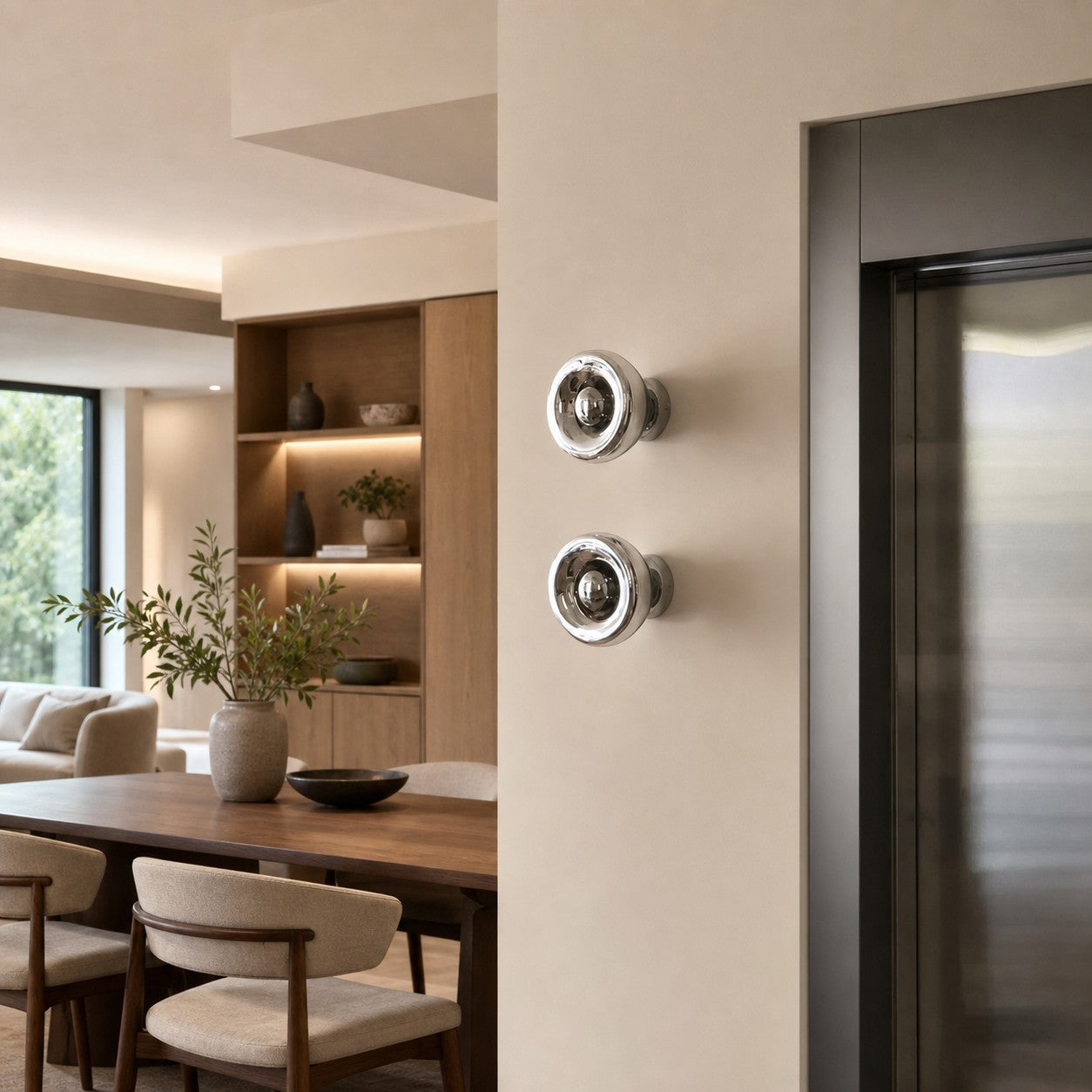 Ivoran Wall Sconce - Round Glass and Metal Modern Sconce for Modern Interiors