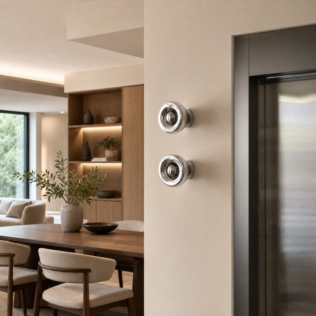 Ivoran Wall Sconce - Round Glass and Metal Modern Sconce for Modern Interiors