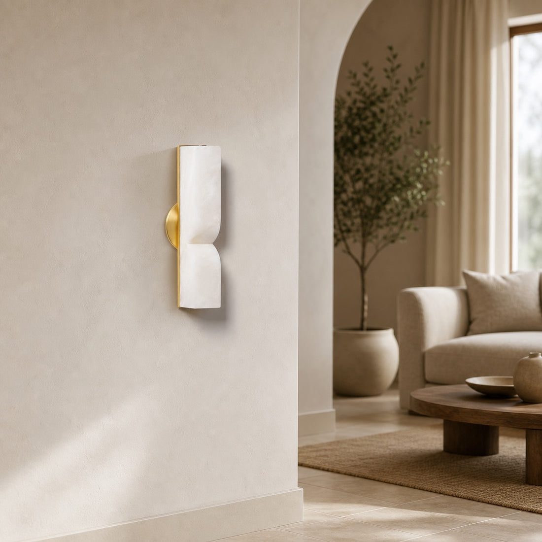 Modern Rectangular Alabaster Wall Lamp – Minimalist Sconce for Bedroom Hallway Living Room