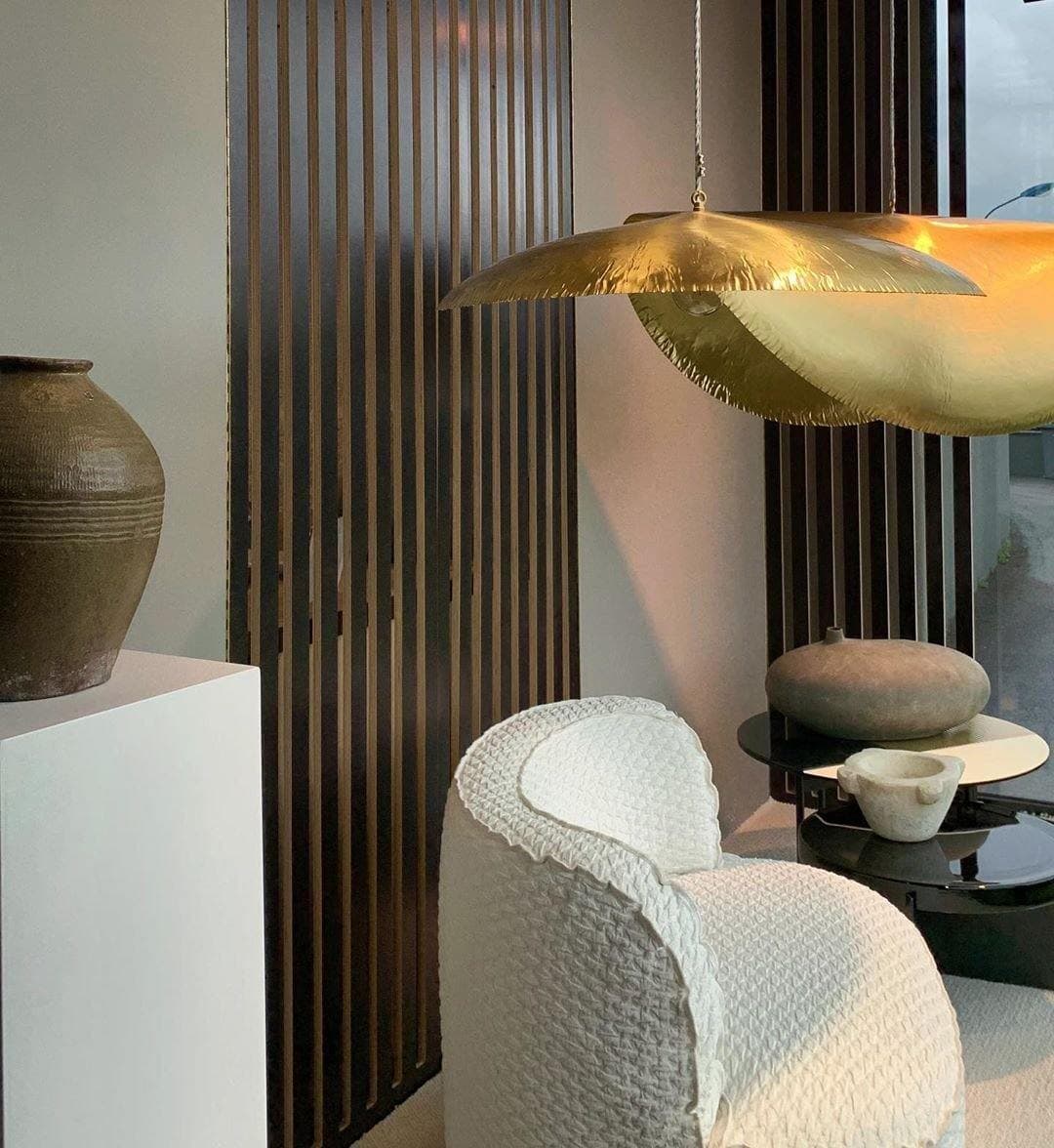 Hammered Brass Suspension Light