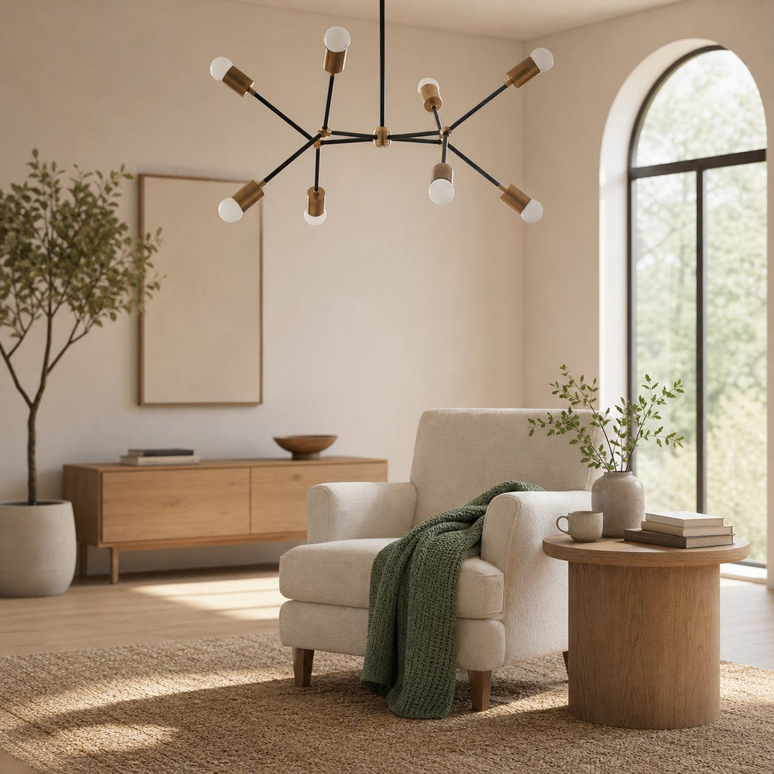 Mobilux Line Mobilux Line Modern Geometric Chandelier - Brass Ceiling Light Fixture
