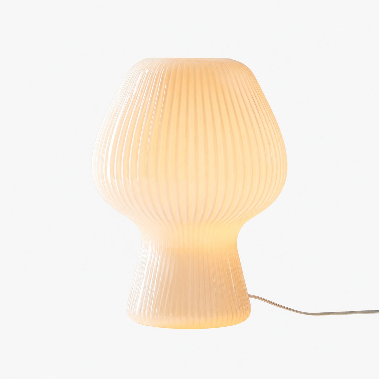 Novarise Ribbed Glass Table Lamp – Textured Glass Accent Lighting