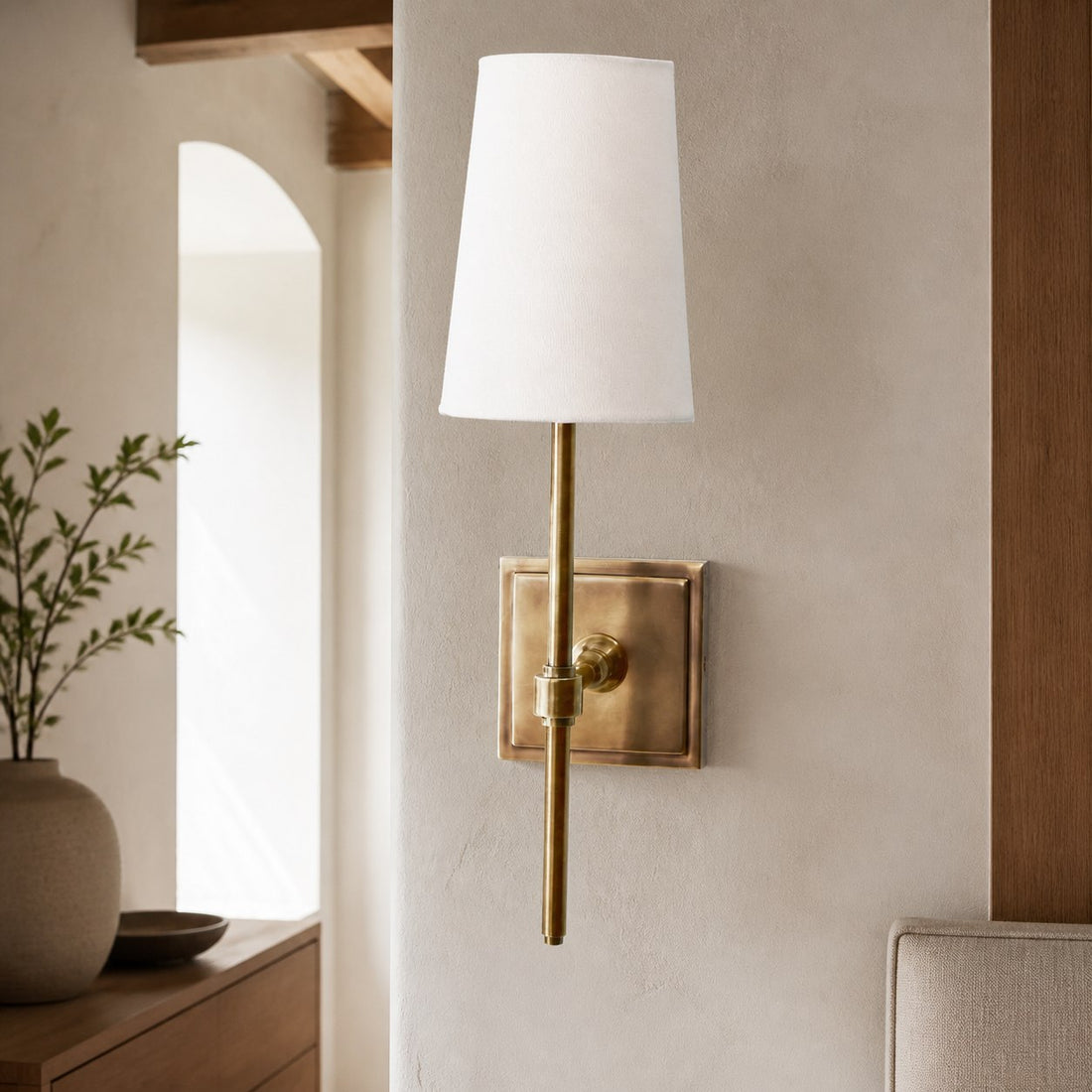 Derlina White Linen Shades Wall Lamp – Retro Metal Multi-Head Lighting Fixture