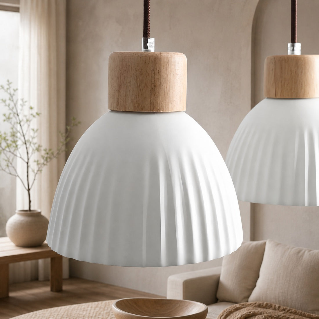 Cerawooda Modern Pendant Light - Clean Circle Silhouette for Living Area