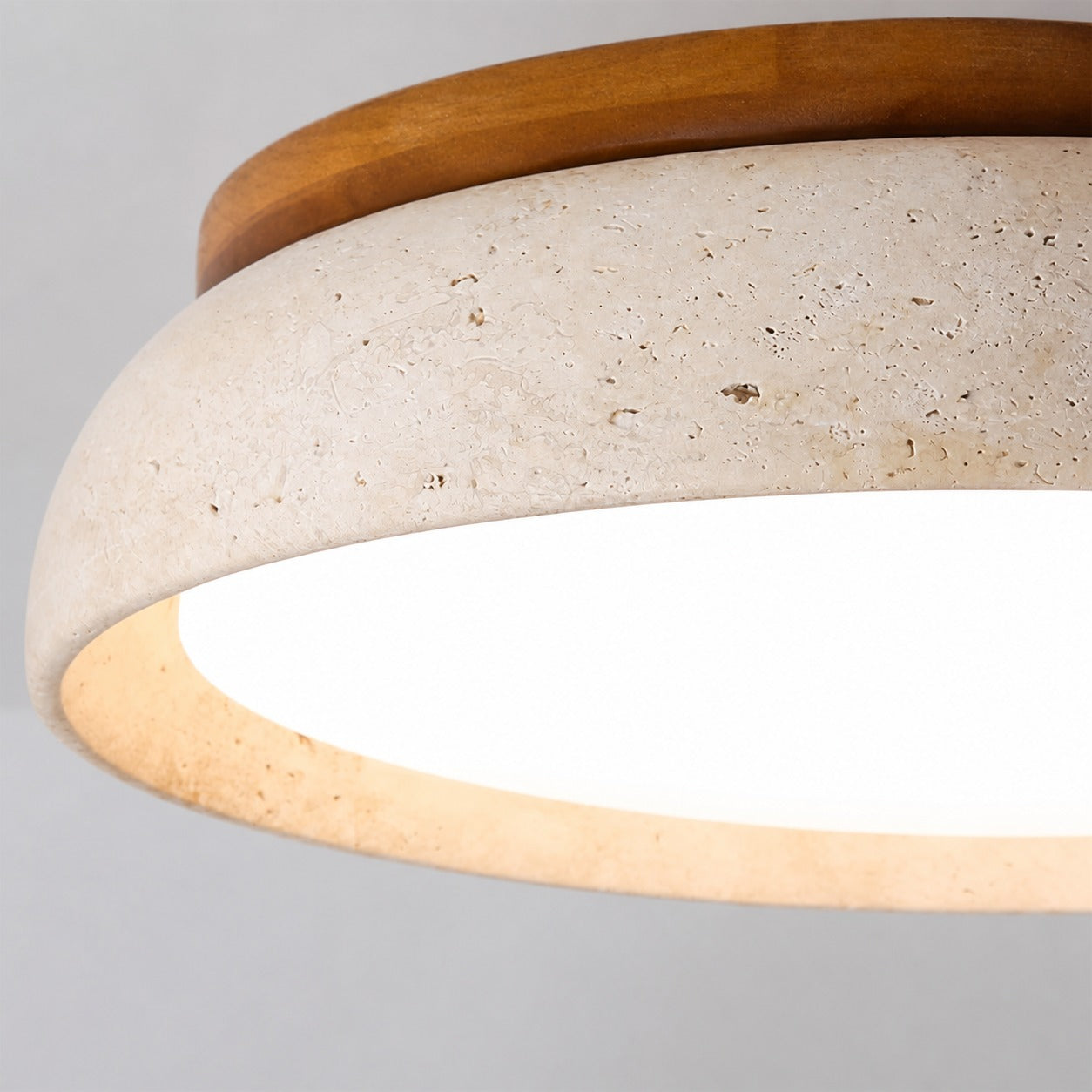 Torvella Round Ceiling Light Sculptural Disc Flush Mount - Modern Natural Bedroom Lighting