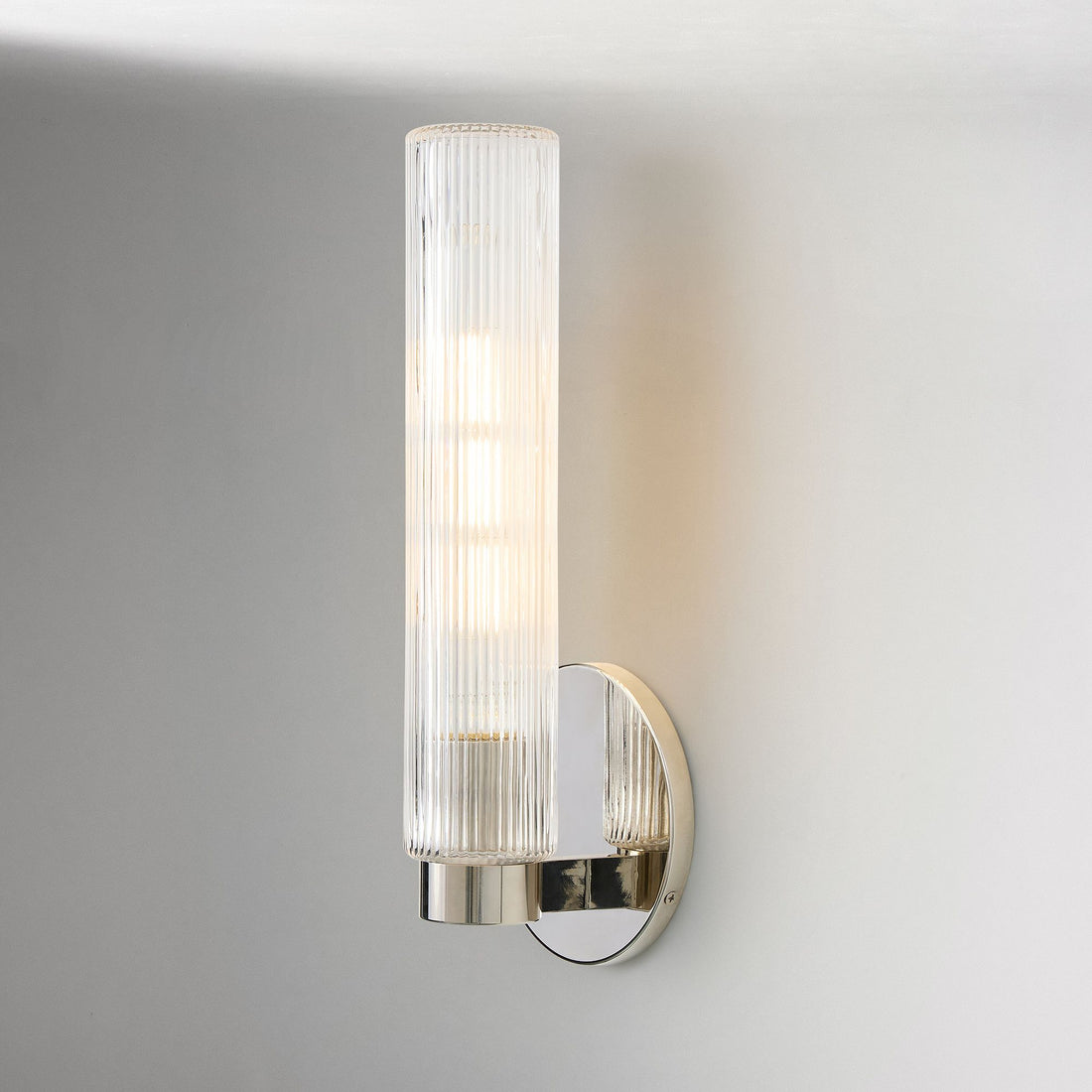 Rivora Fluted Glass Indoor Outdoor Sconce - Modern Wall Light for Home Decor