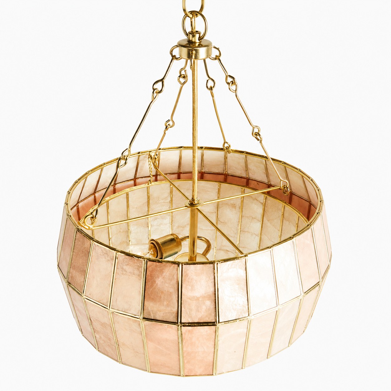 Lumica Capiz Faceted Pendant Light - Elegant Natural Shell Design