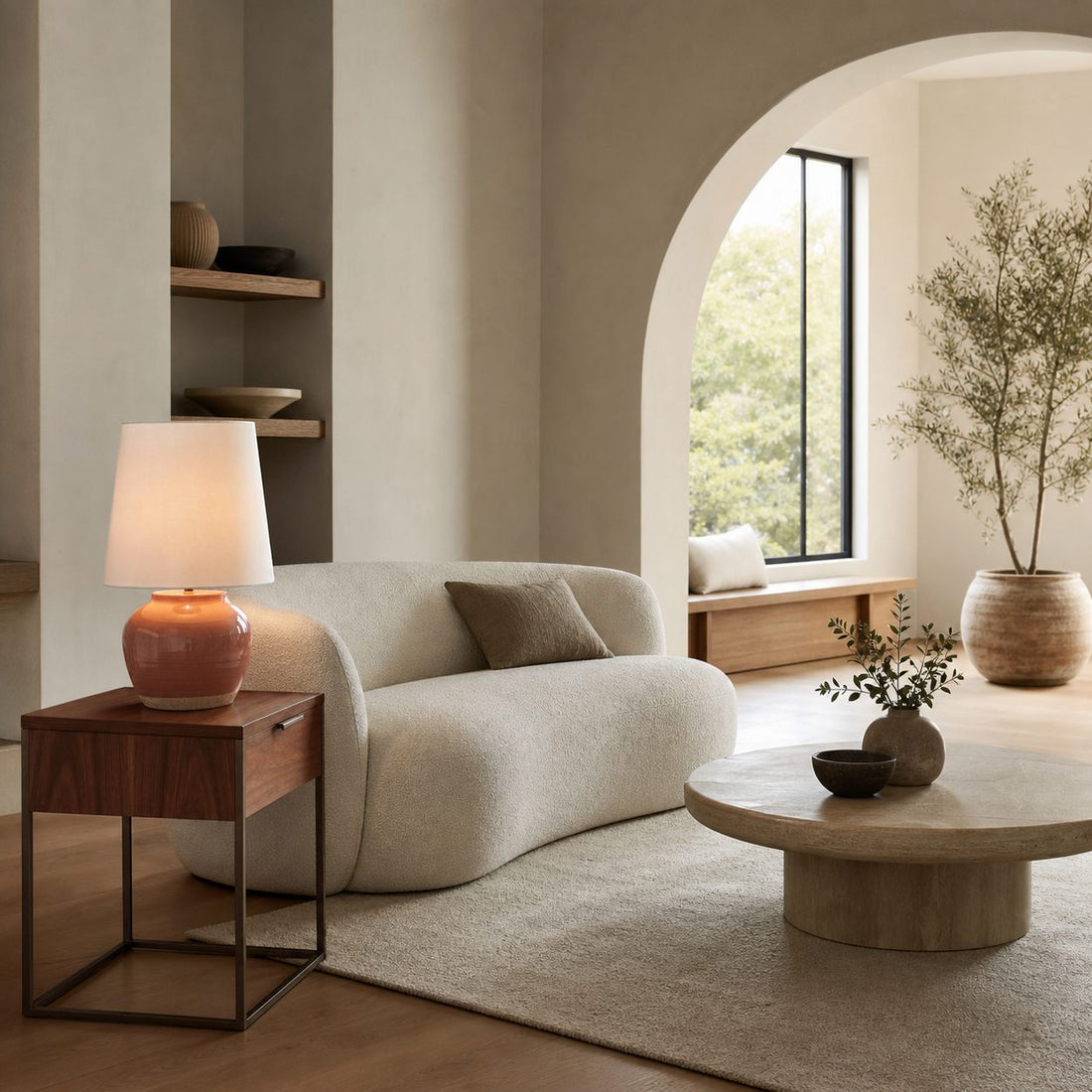 Ceruna Modern Ceramic Bedside Lamp with Linen Fabric Shade – Elegant Lighting for Bedroom and Living Room