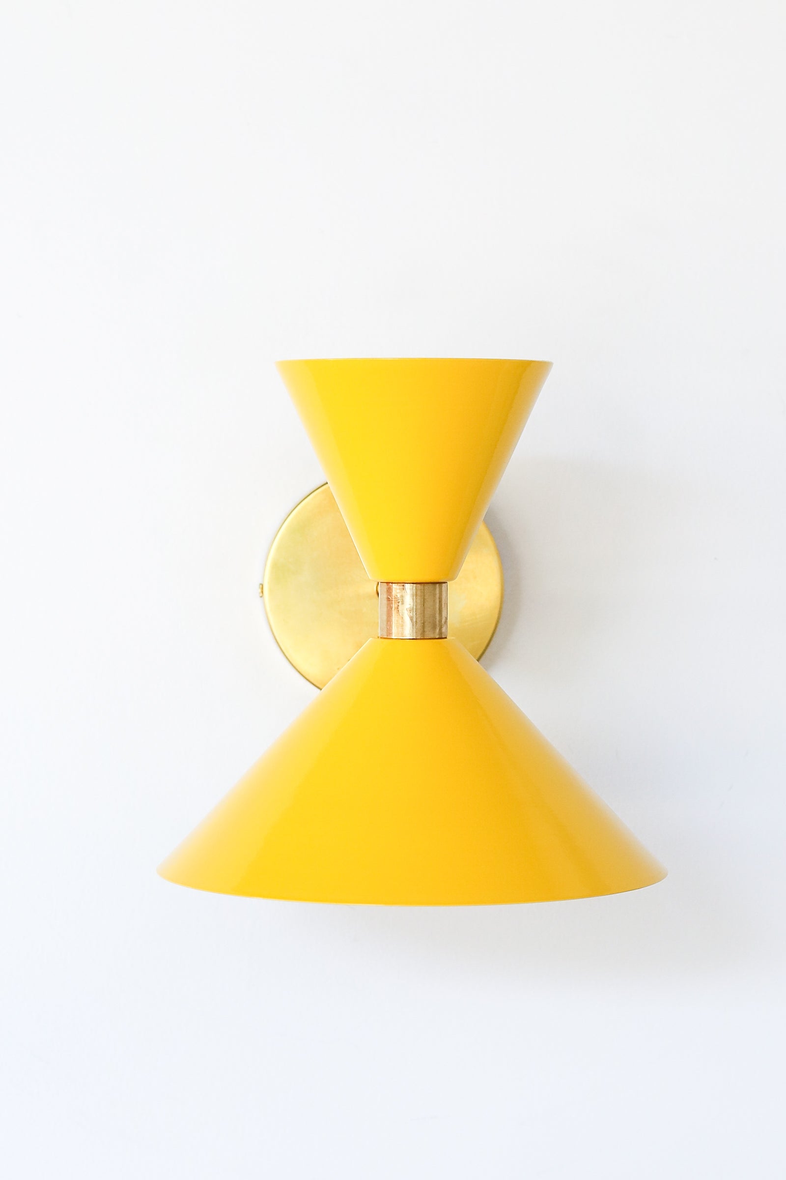 Brass Cone Wall Sconce - Hourglass Lighting for Home Spaces