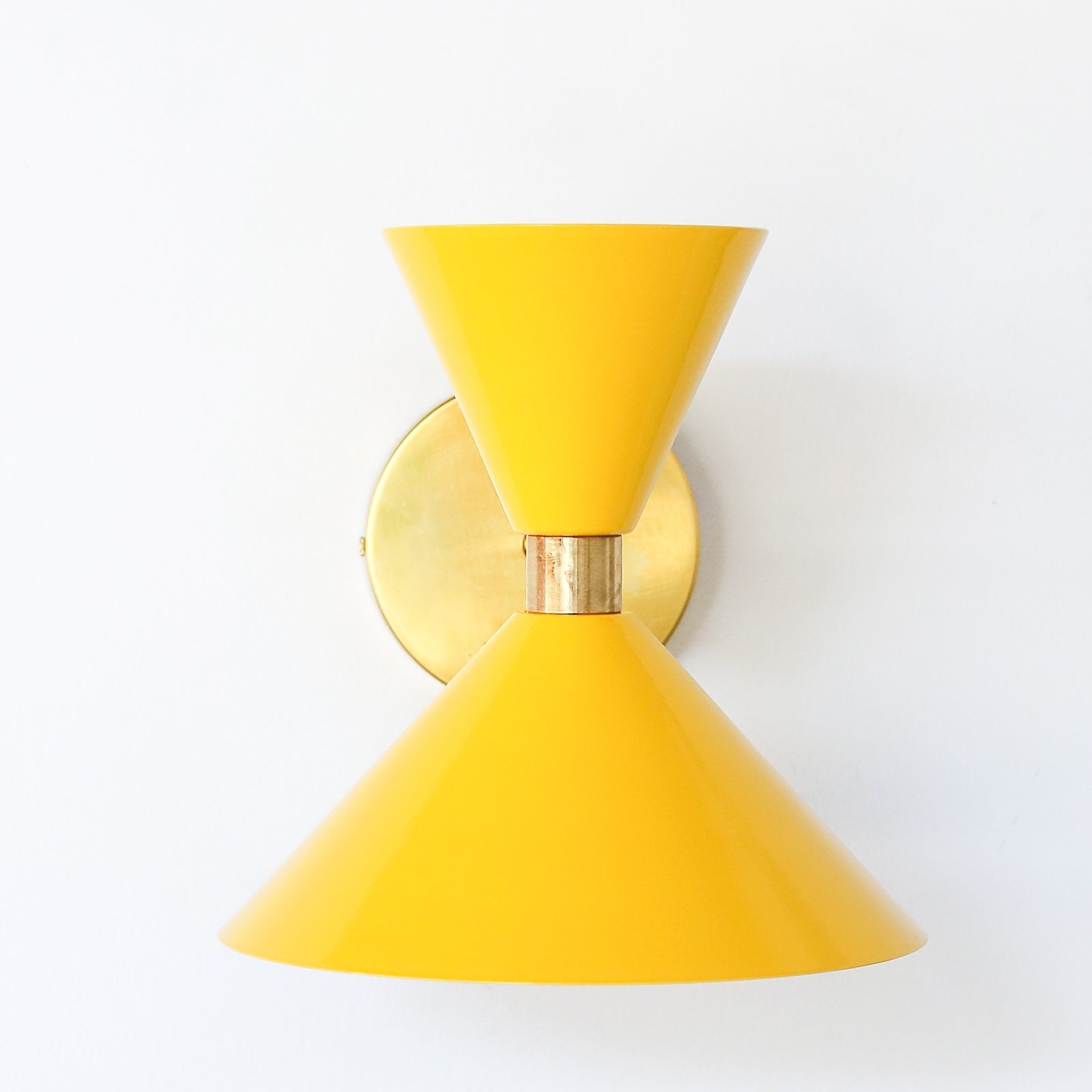 Brass Cone Wall Sconce - Hourglass Lighting for Home Spaces