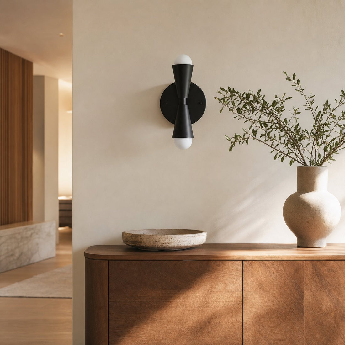 Pyralis Cone Linear Statement Wall Sconce - Modern Two Light Fixture