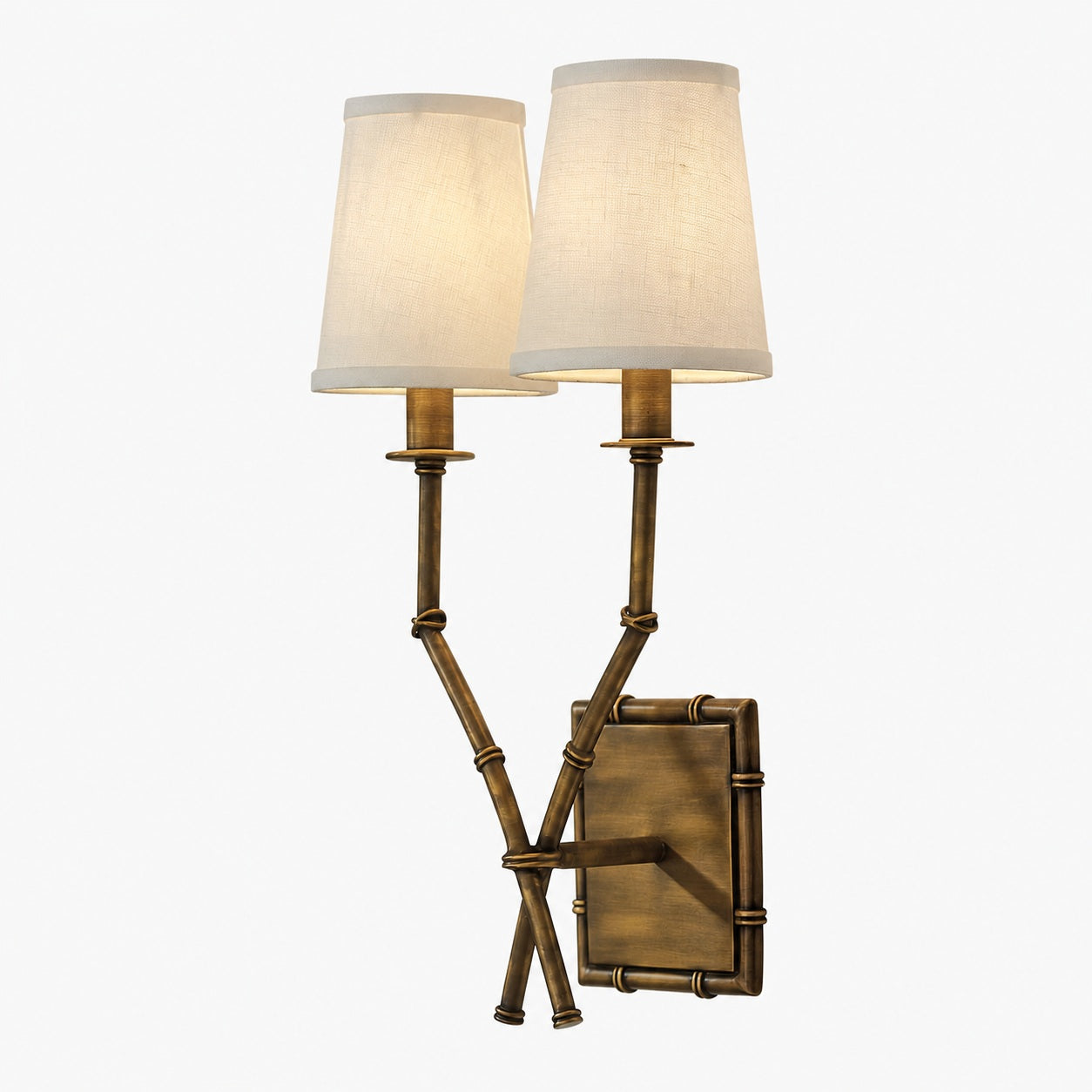 Double Arm Bamboo Sconce