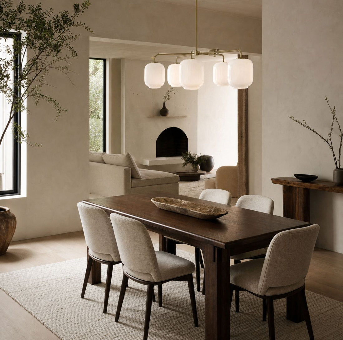 Lumivelle 5-Light Pebble Chandelier - Modern Glass Pendant Lighting