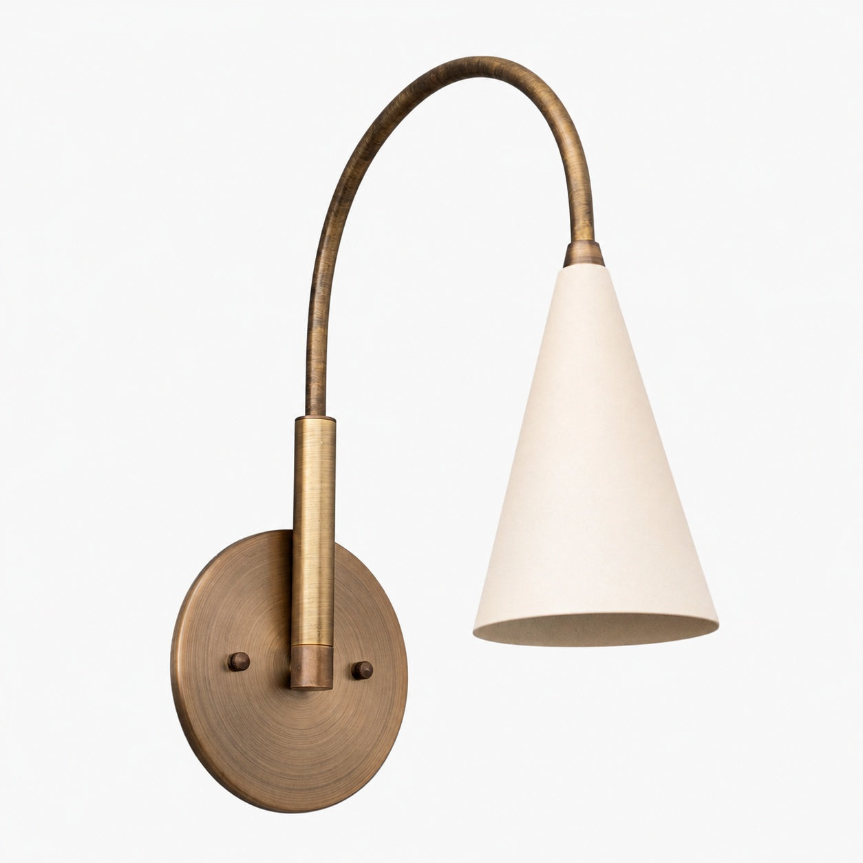 Curva Metal Vintage Wall Sconce  - Elegant Cone Shade for Bedrooms