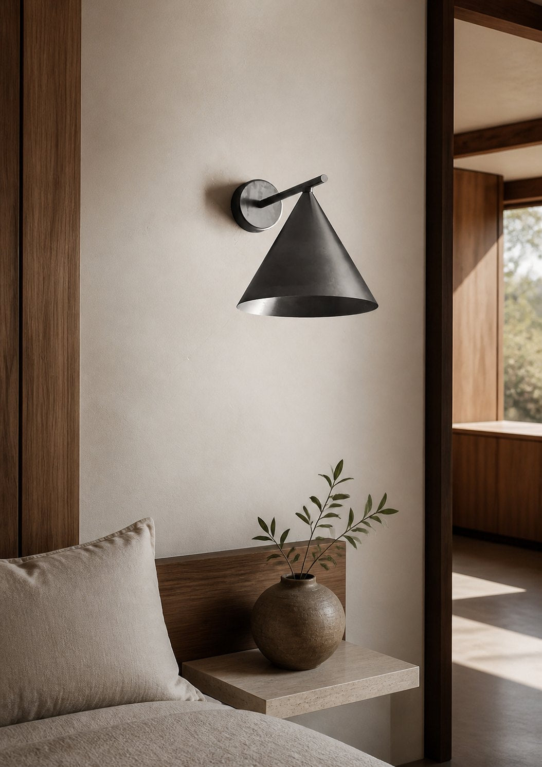 Ivoran Wall Sconce - Metal Acrylic Cone LED Wall Lamp for Living Room