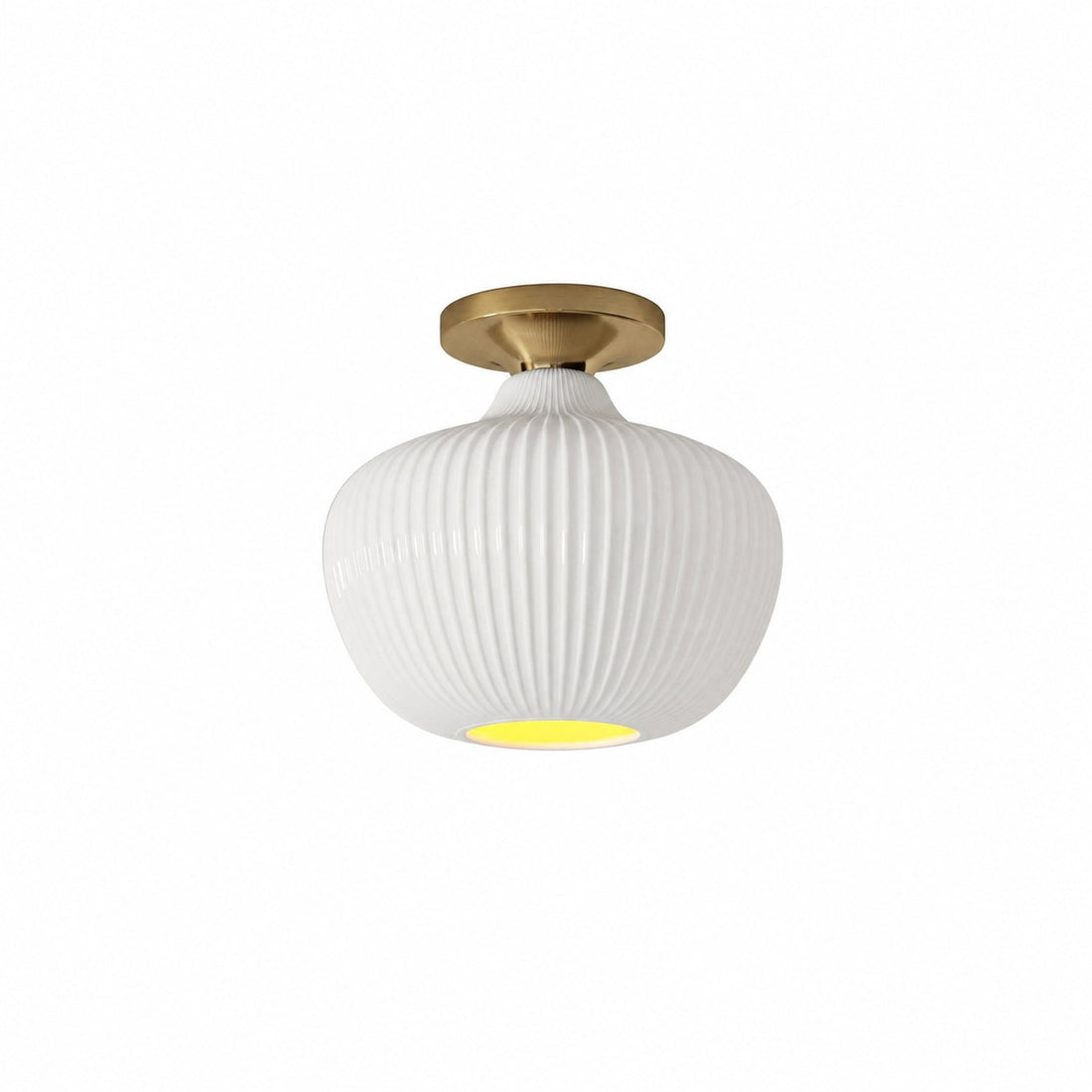 Rivrona Glass Flush Mount Ceiling Light - Modern Champagne Globe Design