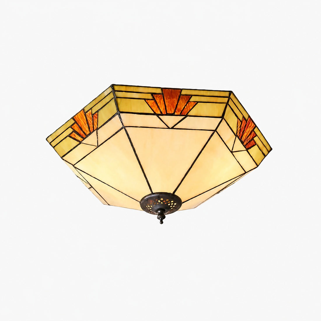 TF Nevada Glass Shade Ceiling Light – Semi-Flush for Entryways and Dining Rooms