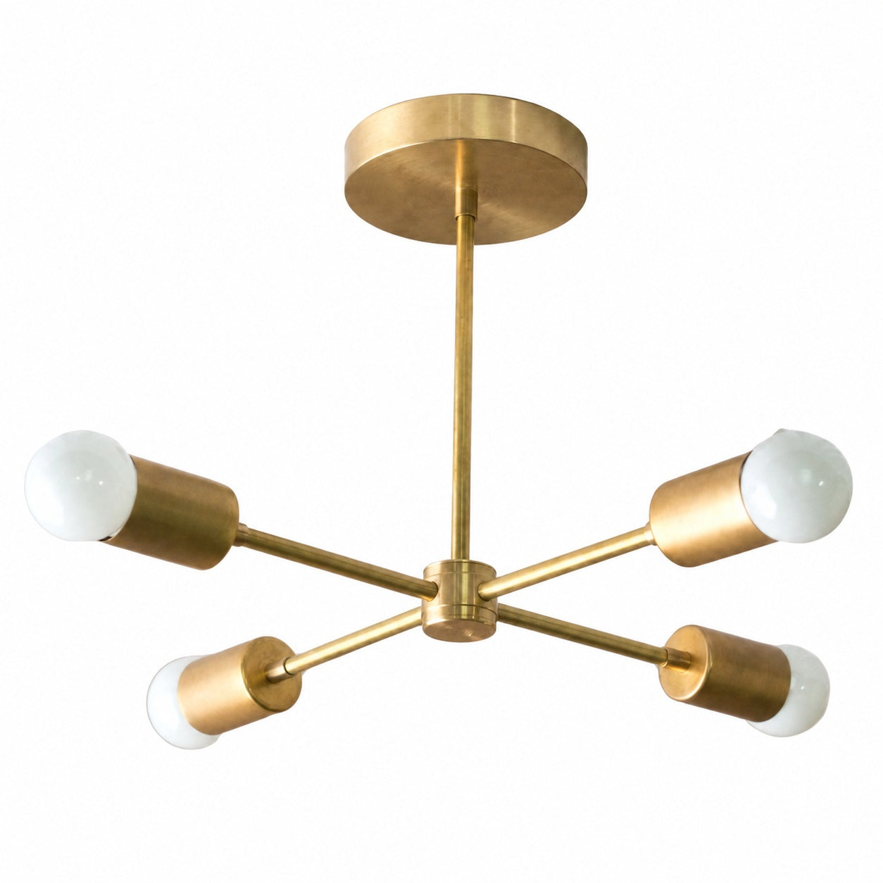Mobilux Line Mid Century Gold Sputnik Chandelier - Geometric Brass Fixture