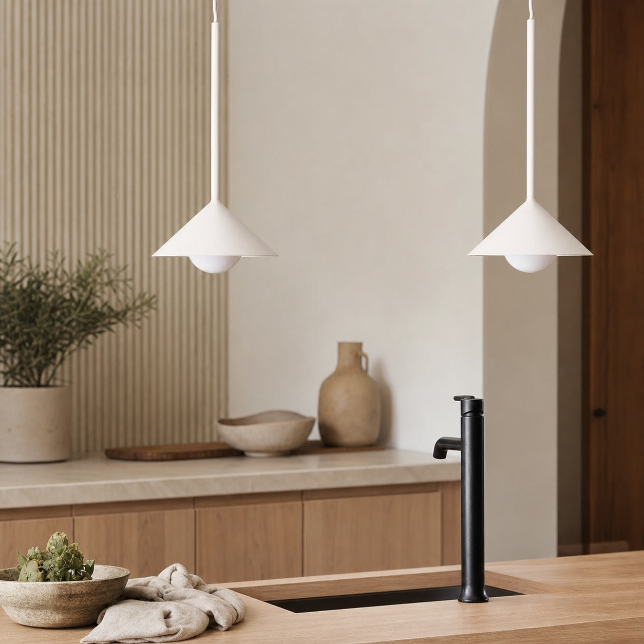 Brivana Adjustable Pendant – Cone Shade Light for Kitchen or Dining