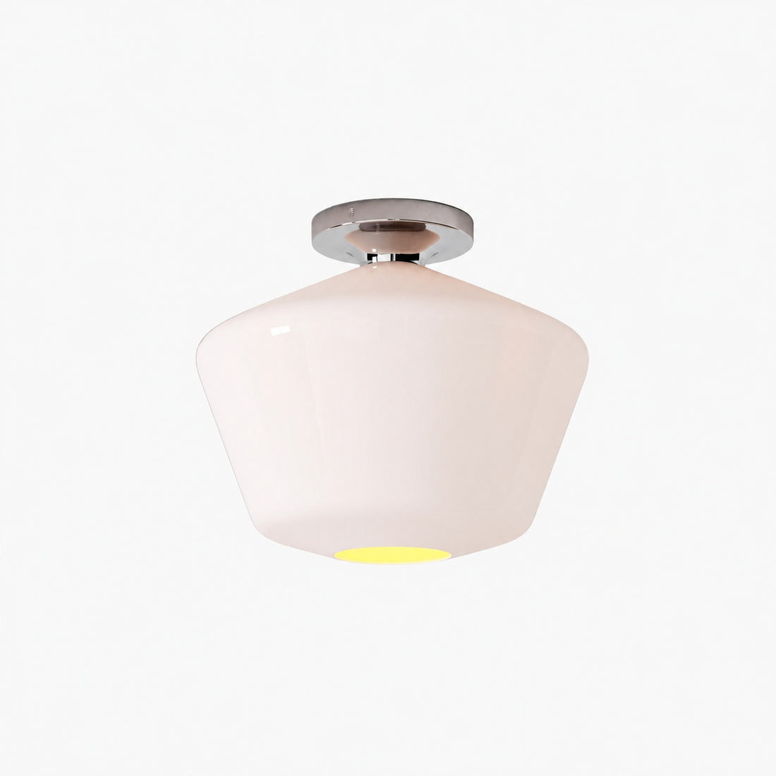 Merin Minimalist Sleek Geometric Glass Flushmount Light