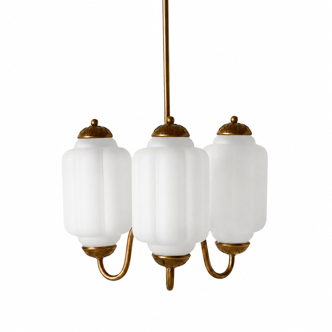 Eloise Vintage Glass Chandelier - Milk Glass Home Accent