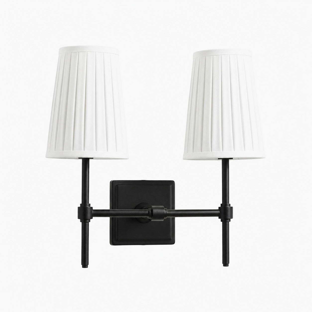 Derlina White Linen Shades Wall Lamp – Retro Metal Multi-Head Lighting Fixture