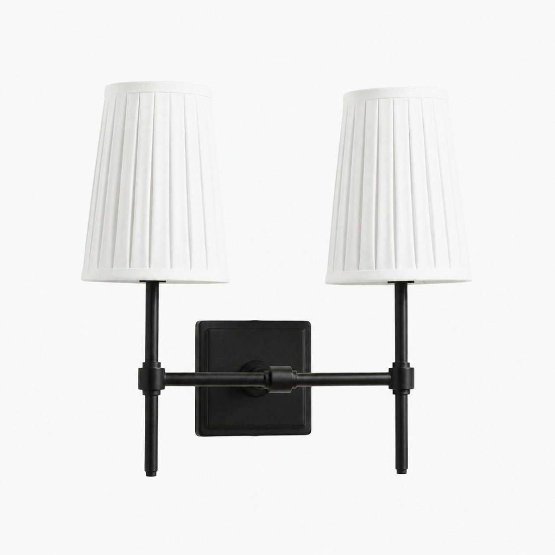 Derlina White Linen Shades Wall Lamp – Retro Metal Multi-Head Lighting Fixture