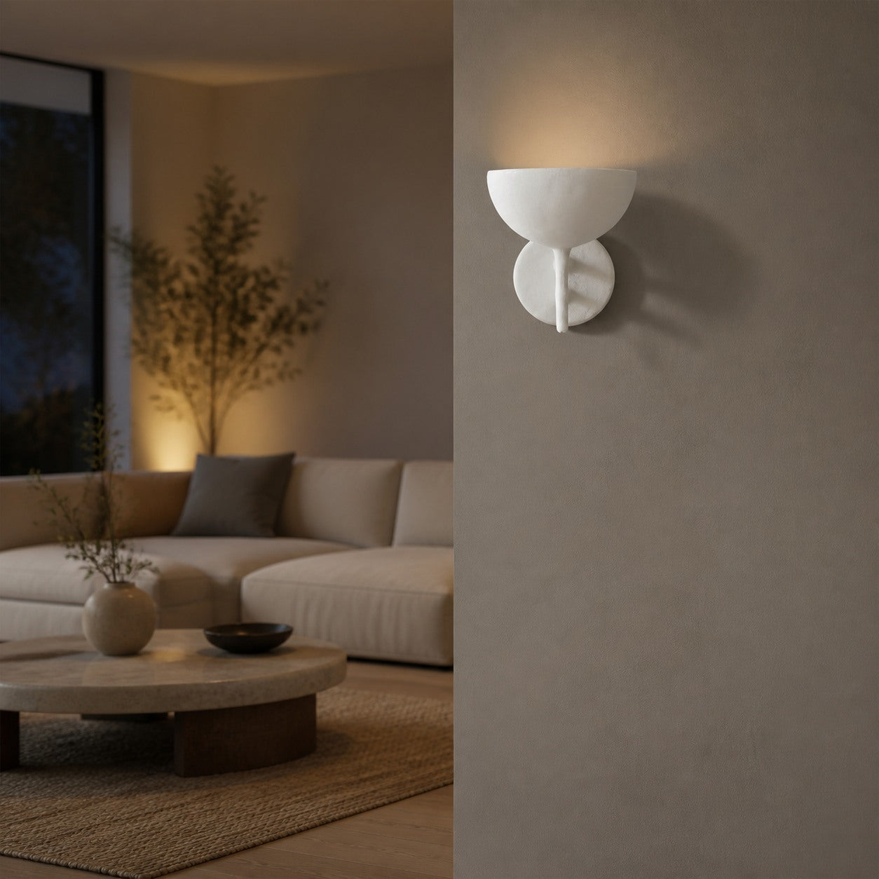 Plara Decorative Wall Lamp – Plaster‑Covered Metal Wall Light Clean Modern Style for Bathroom Vanity & Accent Walls