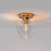 Merin Minimalist Sleek Geometric Glass Flushmount Light