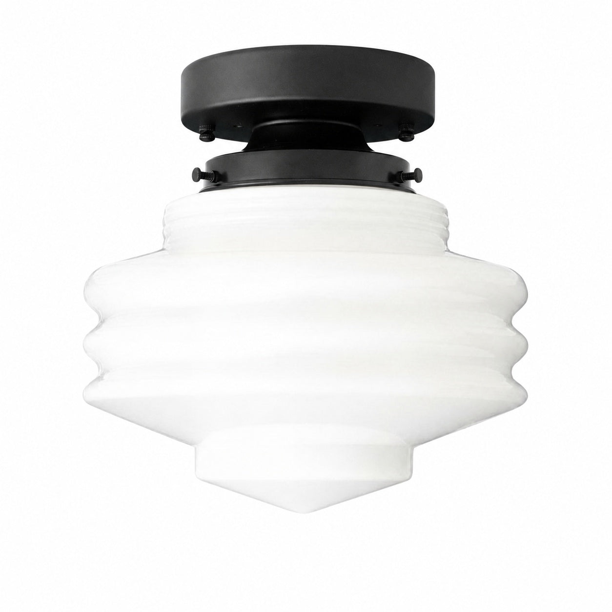Geotower Glass Art Deco Ceiling Light - Glass Globe - Elegant Home Fixture