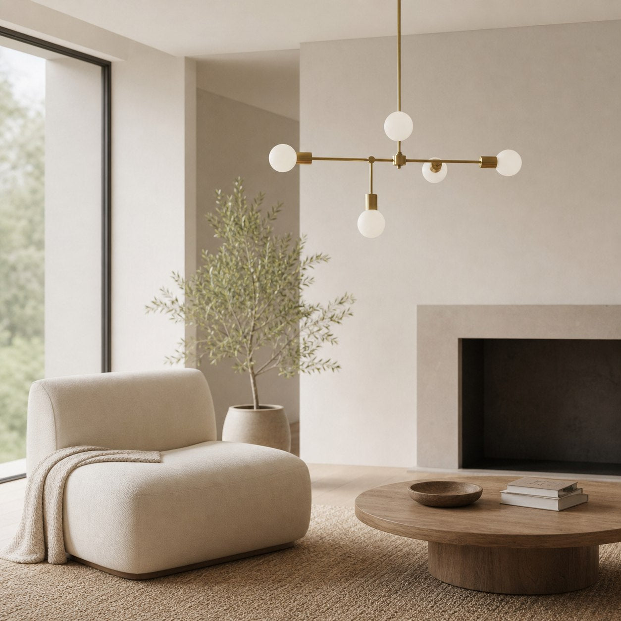 Mobilux Line 5 Light Chandelier - Modern Ceiling Hanging Lamp for Dining Room
